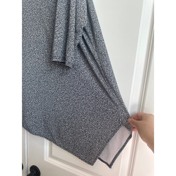 Alfani Black with White Speckled Design A-Symmetrical Abstract Blouse - Picture 3 of 4